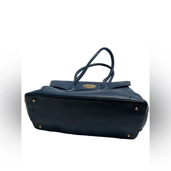 Roberto Cavalli Women’s Double Leather Handle Pebbled Blue Handbag - Picture 9 of 16